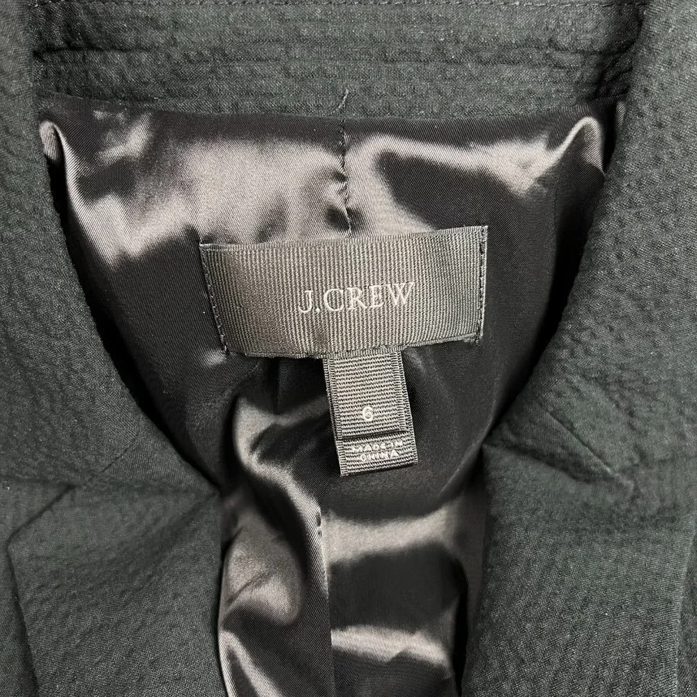 J Crew Blazer Women 6 Small Black Parke Jacket Textured Sport Coat Suit Casual 4 - Picture 4 of 11